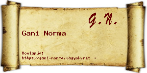 Gani Norma névjegykártya